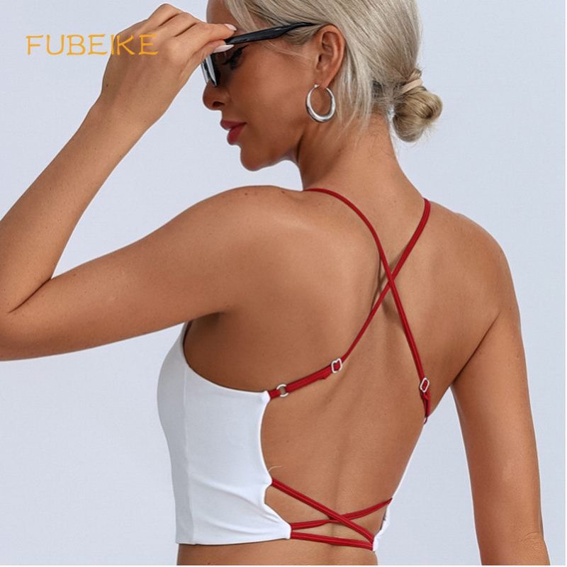 Suspender Tank Top - เสื้อกล้ามโยคะแบบมีสายรัด ดีไซน์โชว์หลังสวย ให้ความรู้สึกเหมือนไม่ได้ใส่ กระชับรูปร่าง เหมาะสำหรับออกกำลังกาย ชุดเซ็กซี่สำหรับผู้หญิง