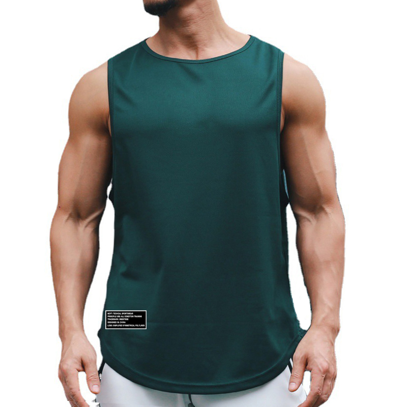 Sleeveless Undershirt - เสื้อกล้ามออกกำลังกายผู้ชาย เสื้อกล้ามเพาะกาย เสื้อกีฬาแขนกุด พิมพ์ลาย เสื้อกล้ามโชว์กล้ามเนื้อ เสื้อวิ่ง